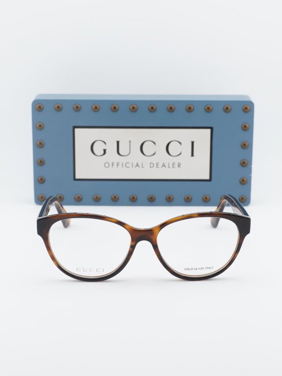 Gucci GG0633O 002 Oval Eyeglasses - Havana 54mm main image 9